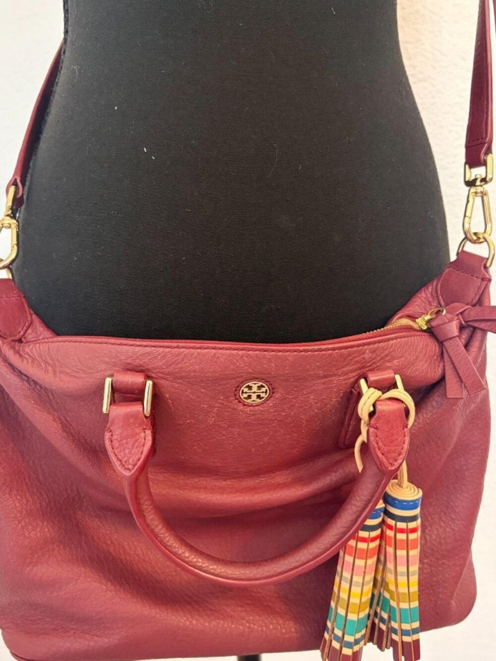 Vintage Tory Burch Leather Bag 🤍 multicolor tassel
